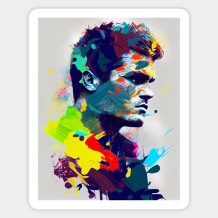 Abstract pop art style portrait of man Sticker